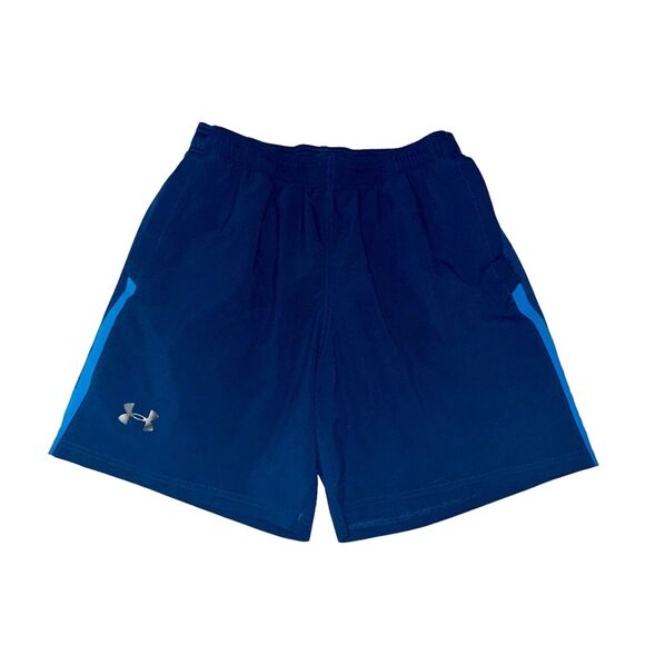Under Armour Vintage Soccer Running Gym Workout Shorts Fitted Blue Small - Picture 3 of 9